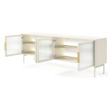 Mobile Porta tv Beige Cashmere oro 3 Ripiani 4 Ante 181x39x62h cm, con led - Kalerora