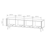 Mobile Porta tv Beige Cashmere un Ripiano 4 Ante 187x40x83h cm, con Piedini - Kalorile