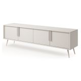 Mobile Porta tv Beige Cashmere un Ripiano 4 Ante 187x40x83h cm, con Piedini - Kalorile