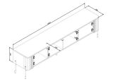 Mobile Porta tv Beige Cashmere un Ripiano 4 Ante 190x40x50h cm, Ante Effetto Rigato - Brembana