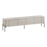 Mobile Porta tv Beige Cashmere un Ripiano 4 Ante 190x40x50h cm, Ante Effetto Rigato - Brembana