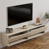 Mobile Porta tv Beige Marmo 2 Ripiani 2 Ante 141x30x31h cm, 4 Vani - Olmi