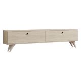Mobile Porta tv Beige Marmo 2 Vani 2 Ante 160x25x40h cm, Apertura a Ribalta - Atestino