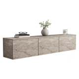 Mobile Porta tv Beige Marmo 3 Vani 3 Ante 160x32x35h cm, Apertura a Ribalta - Carosino