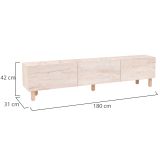 Mobile Porta tv Beige Marmo Antracite 3 Ante 3 Vani 180x31x42h cm, Apertura a Ribalta - Baluffi