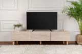 Mobile Porta tv Beige Marmo Antracite 3 Ante 3 Vani 180x31x42h cm, Apertura a Ribalta - Baluffi