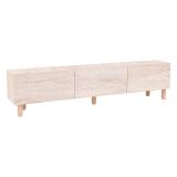 Mobile Porta tv Beige Marmo Antracite 3 Ante 3 Vani 180x31x42h cm, Apertura a Ribalta - Baluffi