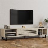 Mobile Porta tv Beige Marmo un Ripiano Un'anta 160x40x35h cm, 5 Vani - Sovico