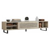 Mobile Porta tv Beige Marmo un Ripiano Un'anta 160x40x35h cm, 5 Vani - Sovico