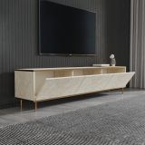 Mobile Porta tv Beige Maro 3 Vani 3 Ante 180x35x45h cm, Apertura a Ribalta - Sassello