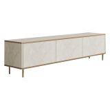 Mobile Porta tv Beige Maro 3 Vani 3 Ante 180x35x45h cm, Apertura a Ribalta - Sassello