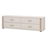 Mobile Porta tv Beige Marrone 4 Cassetti un Ripiano 176.5x40x52h cm, Apertura Scorrevole - Terenzo