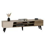 Mobile Porta tv Beige Marrone Noce un Ripiano 4 Vani 180x37x45h cm, 2 Ante - Lei