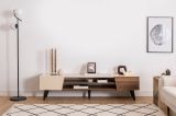 Mobile Porta tv Beige Marrone Noce un Ripiano 4 Vani 180x37x45h cm, 2 Ante - Lei