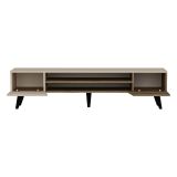 Mobile Porta tv Beige Marrone Noce un Ripiano 4 Vani 180x37x45h cm, 2 Ante - Lei