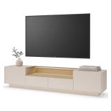 Mobile Porta tv Beige Marrone Rovere 2 Cassetti 2 Ripiani 203x40x43h cm, 2 Ante - Kakagano