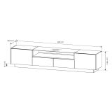 Mobile Porta tv Beige Marrone Rovere 2 Cassetti 2 Ripiani 203x40x43h cm, 2 Ante - Kakagano