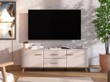 Mobile Porta tv Beige Marrone Rovere 2 Cassetti un Ripiano 154x40x52.5h cm, 2 Ante - Terento