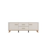 Mobile Porta tv Beige Marrone Rovere 2 Cassetti un Ripiano 154x40x52.5h cm, 2 Ante - Terento