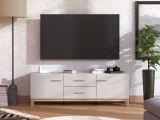 Mobile Porta tv Beige Marrone Rovere 2 Cassetti un Ripiano 154x41.5x50.5h cm, 2 Ante - Paduli