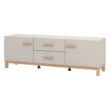 Mobile Porta tv Beige Marrone Rovere 2 Cassetti un Ripiano 154x41.5x50.5h cm, 2 Ante - Paduli