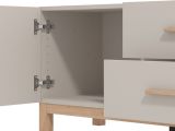 Mobile Porta tv Beige Marrone Rovere 2 Cassetti un Ripiano 154x41.5x50.5h cm, 2 Ante - Paduli