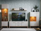 Mobile Porta tv Beige Marrone Rovere 2 Cassetti un Ripiano 154x41.5x50.5h cm, 2 Ante - Paduli