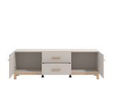 Mobile Porta tv Beige Marrone Rovere 2 Cassetti un Ripiano 154x41.5x50.5h cm, 2 Ante - Paduli