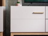 Mobile Porta tv Beige Marrone Rovere 2 Cassetti un Ripiano 154x41.5x50.5h cm, 2 Ante - Paduli