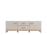Mobile Porta tv Beige Marrone Rovere 2 Cassetti un Ripiano 154x41.5x50.5h cm, 2 Ante - Paduli