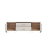 Mobile Porta tv Beige Marrone Rovere 2 Cassetti un Ripiano 179.5x40x52.5h cm, 2 Ante - Gosaldo