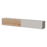 Mobile Porta tv Beige Marrone Rovere Modulabile un Ripiano 200x30x31h cm, 2 Ante - Sindia