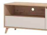 Mobile Porta tv Beige Marrone Rovere Nodi un Cassetto 2 Ripiani 157x40x52.5h cm, 2 Ante - Scala