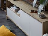 Mobile Porta tv Beige Marrone Rovere Nodi un Cassetto 2 Ripiani 157x40x52.5h cm, 2 Ante - Scala