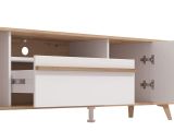 Mobile Porta tv Beige Marrone Rovere Nodi un Cassetto 4 Ripiani 189x40x52h cm, 2 Ante - Cavour