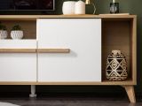 Mobile Porta tv Beige Marrone Rovere Nodi un Cassetto 4 Ripiani 189x40x52h cm, 2 Ante - Cavour
