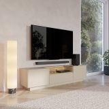 Mobile Porta tv Beige Marrone Rovere un Cassetto 2 Ripiani 176x40x43h cm, 2 Ante - Kakaha