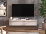 Mobile Porta tv Beige Marrone Rovere un Ripiano 2 Ante 154x41.5x32h cm, 2 Vani - Carcare