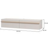 Mobile Porta tv Beige Marrone Rovere un Ripiano 2 Ante 154x41.5x32h cm, 2 Vani - Carcare