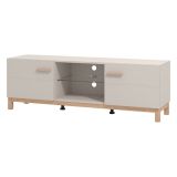 Mobile Porta tv Beige Marrone Rovere un Ripiano 2 Ante 154x41.5x50.5h cm, 4 Vani - Dosimo