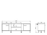 Mobile Porta tv Beige Marrone Rovere un Ripiano 2 Ante 163.5x40x52h cm, 4 Vani - Lauco