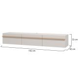 Mobile Porta tv Beige Marrone Rovere un Ripiano 3 Ante 192x41.5x32h cm, 3 Vani - Paitone