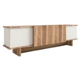 Mobile Porta tv Beige Marrone Rovere un Ripiano 4 Vani 180x33x50h cm, 4 Ante - Clusone