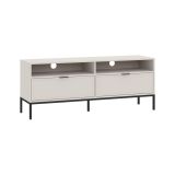 Mobile Porta tv Beige Nero 2 Cassetti 3 Ripiani 150x40x60h cm, con Piedini - Liloraba