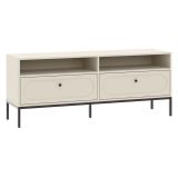 Mobile Porta tv Beige Nero 2 Cassetti 3 Ripiani 150x40x60h cm, con Piedini - Limanesi