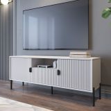 Mobile Porta tv Beige Nero un Cassetto Ripiani 155x40x69h cm, 2 Ante - Rabattone