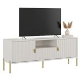Mobile Porta tv Beige oro un Cassetto Ripiani 155x40x69h cm, 2 Ante - Rabattone