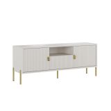 Mobile Porta tv Beige oro un Cassetto Ripiani 155x40x69h cm, 2 Ante - Rabattone