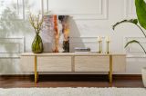 Mobile Porta tv Beige oro un Ripiano Apertura a Ribalta 180x30x50h cm, 2 Ante - Lilith