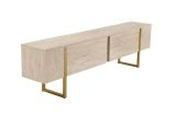 Mobile Porta tv Beige oro un Ripiano Apertura a Ribalta 180x30x50h cm, 2 Ante - Lilith